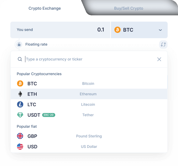 SimpleSwap How To Exchange Crypto Step 1
